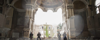 Black Charismatic, Performance in St. Laurence Church, Chicago Theaster Gates and The Black Monks performing at St. Laurence Church, Chicago, during the building’s demolition, 2014 © Theaster Gates. Courtesy of the Artist. Photo: Sara Pooley