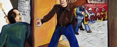 Jörg Immendorff, Wo stehst du mit deiner Kunst, Kollege? 1973, Acryl auf Leinwand, 2-teilig, 130 x 210 cm © Estate of Jörg Immendorff, Courtesy Galerie Michael Werner Märkisch Wilmersdorf, Köln & New York