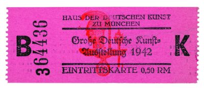 Eintrittskarte für die „Große Deutsche Kunstausstellung“ 1942 ©Haus der Kunst, Historisches Archiv